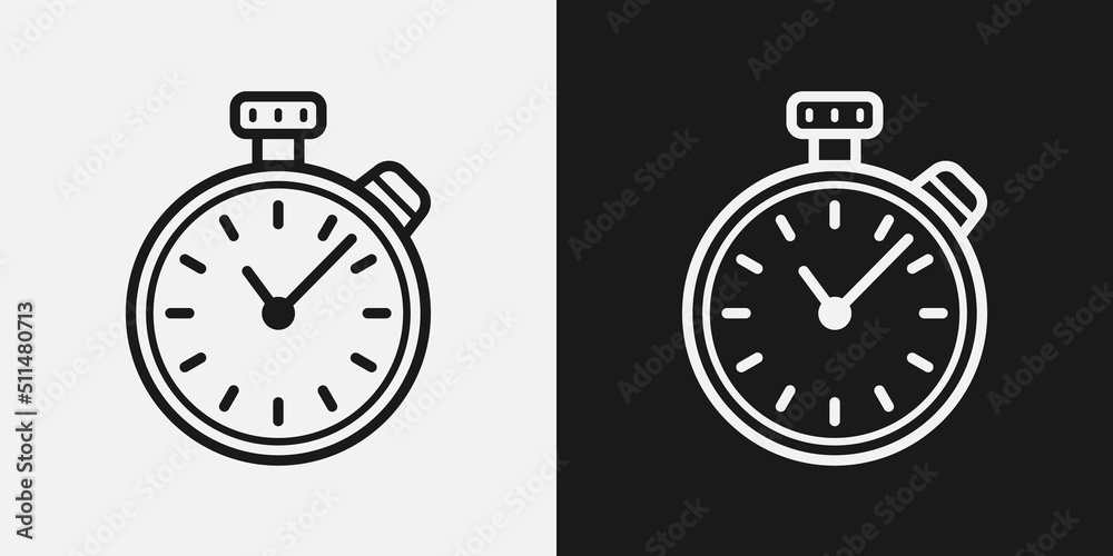 Stopwatch basic vector line icon Stopwatch basic vector line icon