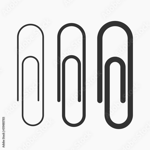 paper clip thin and thick icon vector flat illustration