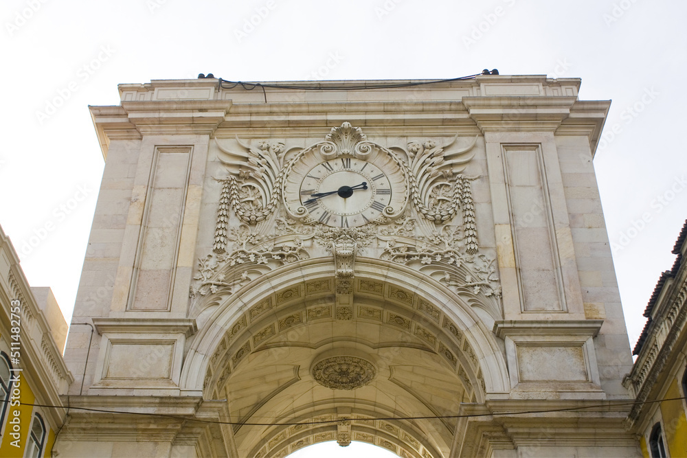 Triumphal Augusta Arch at Praca do Comercio (Commerce Square) in Lisbon, Portugal	
