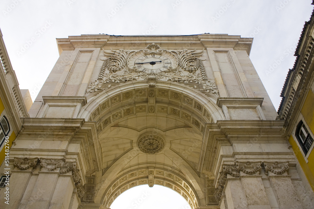 Triumphal Augusta Arch at Praca do Comercio (Commerce Square) in Lisbon