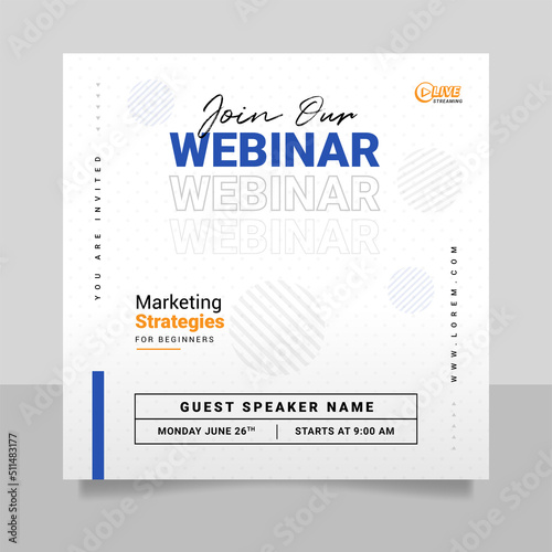 Digital marketing webinar and business conference social media post template.