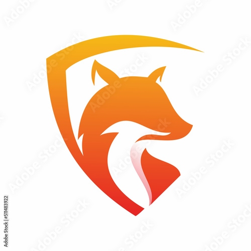 red fox shield logo design