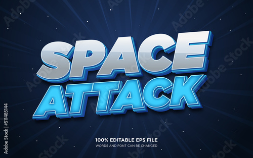 Space Attack editable text style effect