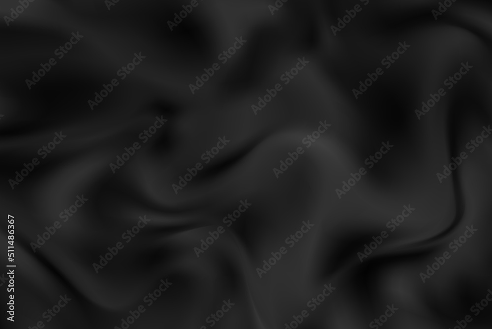 Smooth wavy black satin texture abstract background. Vector luxury background design. Smooth wavy black satin texture abstract background. Vector luxury background design.