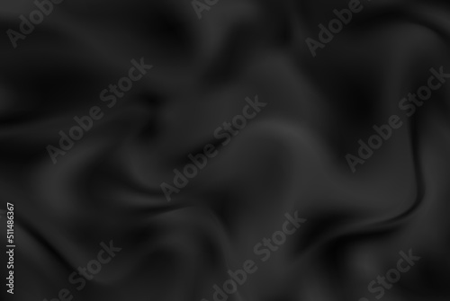 Smooth wavy black satin texture abstract background. Vector luxury background design.