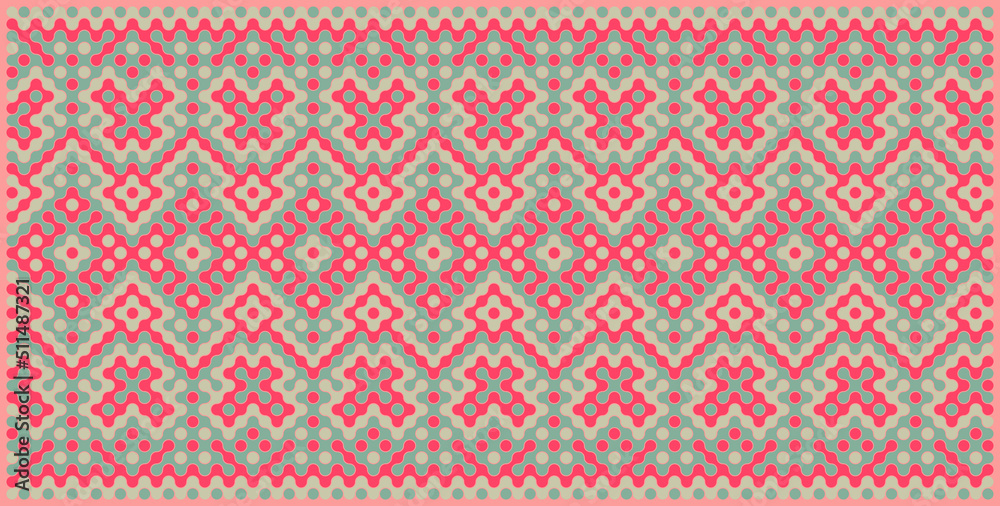 Multicolor truchet tiling connections illustration Multicolor truchet tiling connections illustration