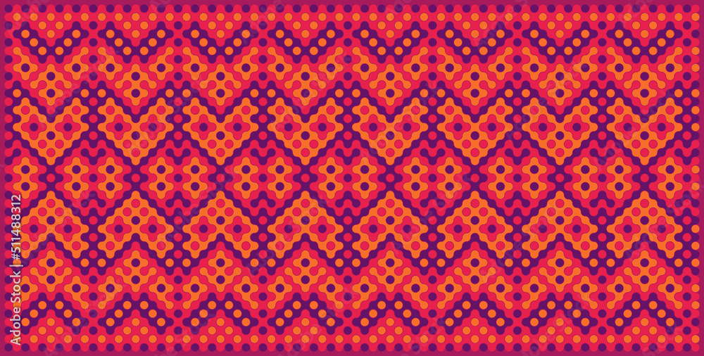 Multicolor truchet tiling connections illustration Multicolor truchet tiling connections illustration