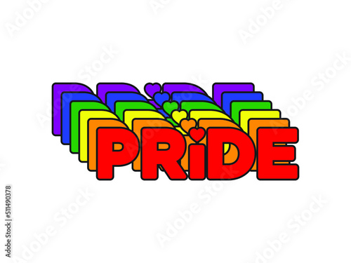 LGBT pride art on white background. template for poster, social network, banner, cards. word PRIDE for poster. LGBTQ love symbol background. Concept design.