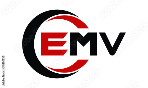 EMV three letter swoosh logo design vector template | monogram logo | abstract logo | wordmark logo | letter mark logo | business logo | brand logo | flat logo | minimalist logo | text | word | symbol