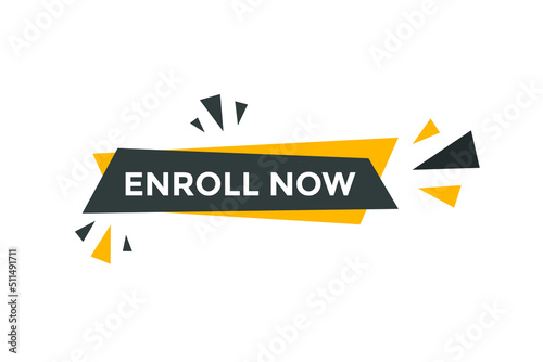 Enroll now text button. Web button template Enroll now
