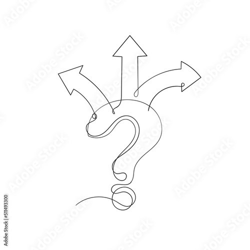 continuous line drawing choice icon illustration vector