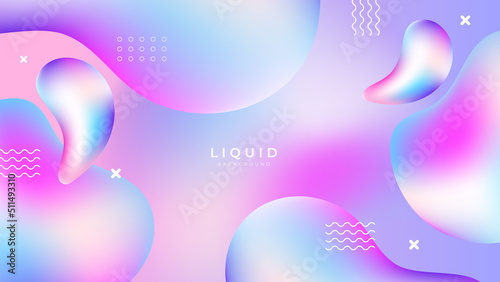 Modern colorful vivid vibrant gradient liquid fluid abstract background with blob shapes