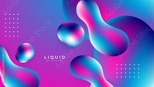 Modern colorful vivid vibrant gradient liquid fluid abstract background with blob shapes