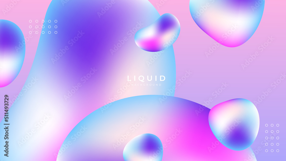 Modern colorful vivid vibrant gradient liquid fluid abstract background with blob shapes