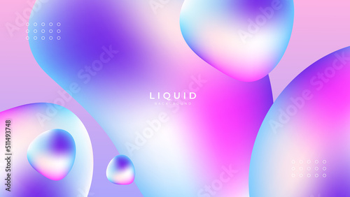 Modern colorful vivid vibrant gradient liquid fluid abstract background with blob shapes