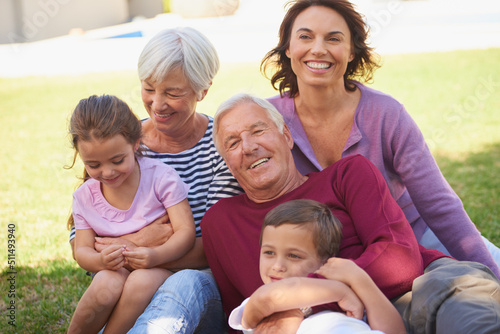 Family is everything. Cropped shot of a multi-generational family spending time together outside.