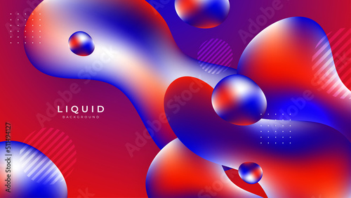 Modern colorful vivid vibrant gradient liquid fluid abstract background with blob shapes