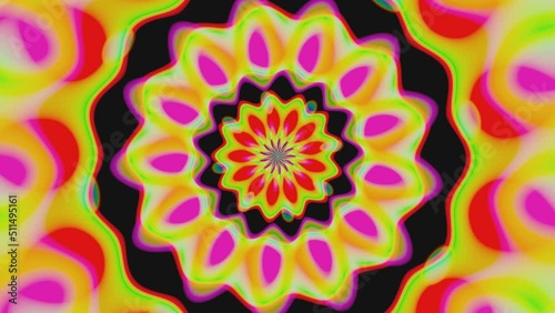 Psychedelic abstract color looped background. Vj loop. Rendering.