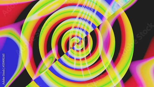 Shape geometric psychedelic abstract looped background. Vj loop. Rendering.