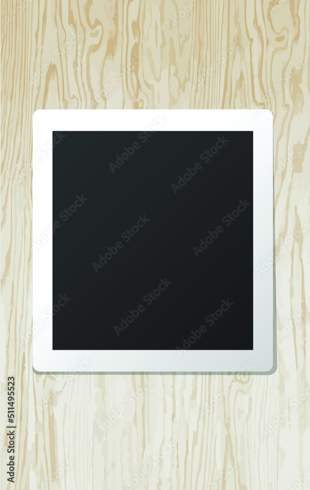 Picture frame vector on plywood floor , copy space vector illustration blank background Picture frame vector on plywood floor , copy space vector illustration blank background