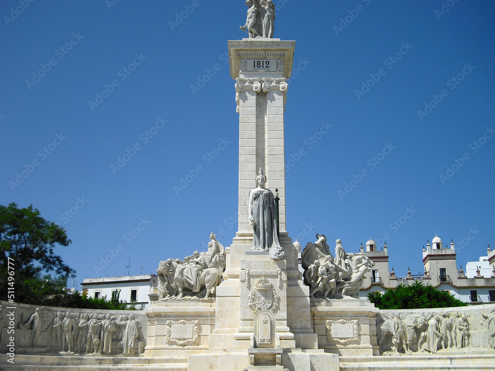 Cádiz (Spain). Monument to the Constitution of 1812 in the city of Cádiz