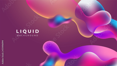 Modern colorful vivid vibrant gradient liquid fluid abstract background with blob shapes