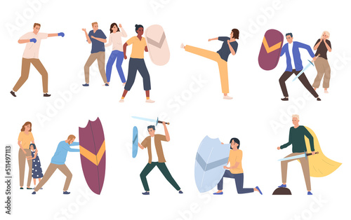 People Fighting Set