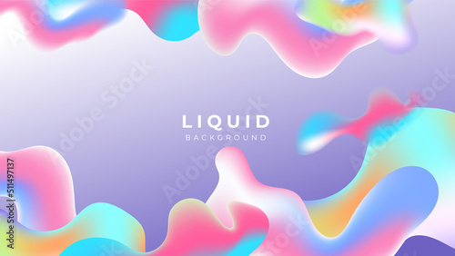 Modern colorful vivid vibrant gradient liquid fluid abstract background with blob shapes