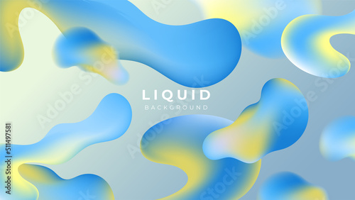 Modern colorful vivid vibrant gradient liquid fluid abstract background with blob shapes