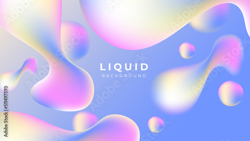 Modern colorful vivid vibrant gradient liquid fluid abstract background with blob shapes