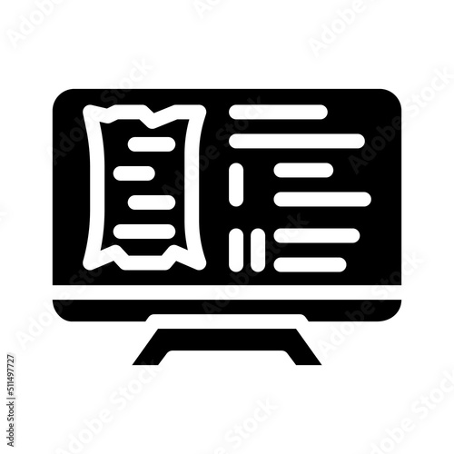 watching documentary glyph icon vector. watching documentary sign. isolated symbol illustration