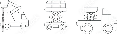 cherry picker elevator hand drawn