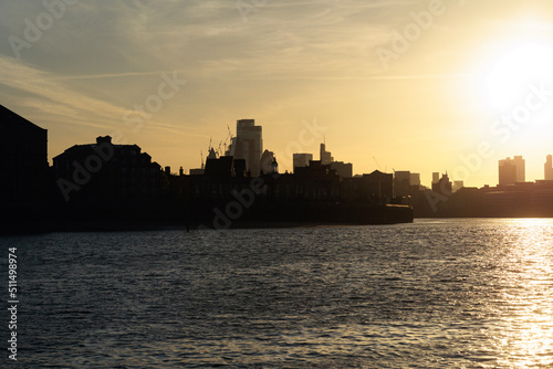 city skyline at sunset in London England near the river  © @foxfotoco