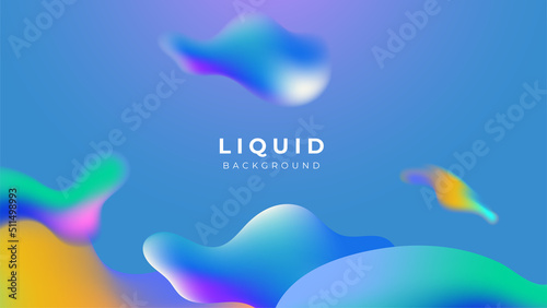 Modern colorful vivid vibrant gradient liquid fluid abstract background with blob shapes