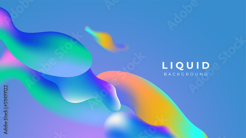 Modern colorful vivid vibrant gradient liquid fluid abstract background with blob shapes