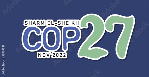 Template for COP 27 2022 in  Sharm El-Sheikh in November 2022. International climate summit banner. Global Warming. Vector illustration
