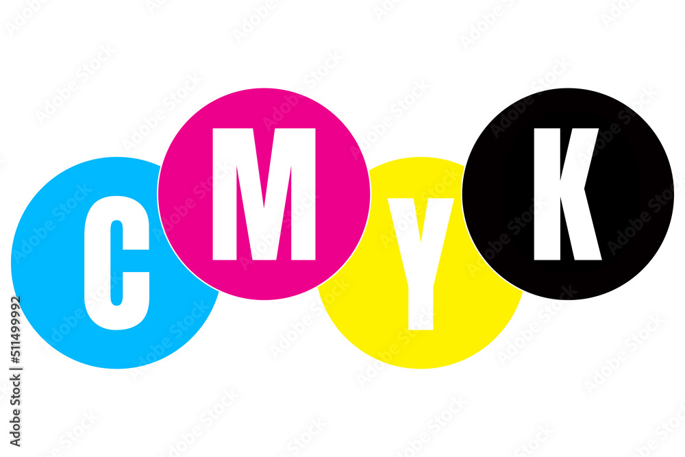 CMYK circles abstract background design representing cyan, magenta ...