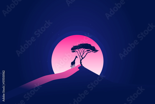 silhouette giraffe illustration