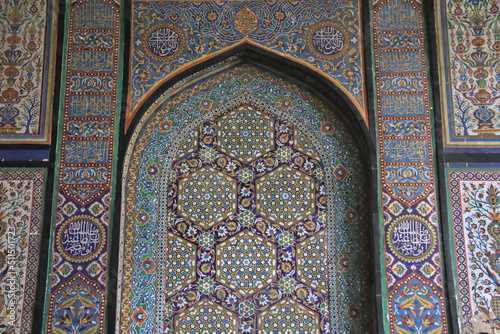 Arched recess at a Shia house of mourning (ashoorkhana) in Hyderabad, India