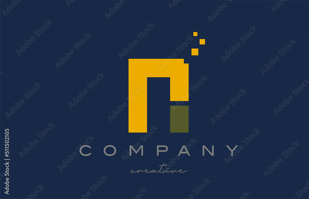 Fototapeta premium yellow dots N alphabet letter logo icon design. Template design for company or business