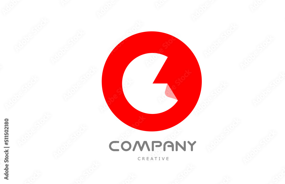 G geometric alphabet letter logo icon design with folded corner and red circle G geometric alphabet letter logo icon design with folded corner and red circle