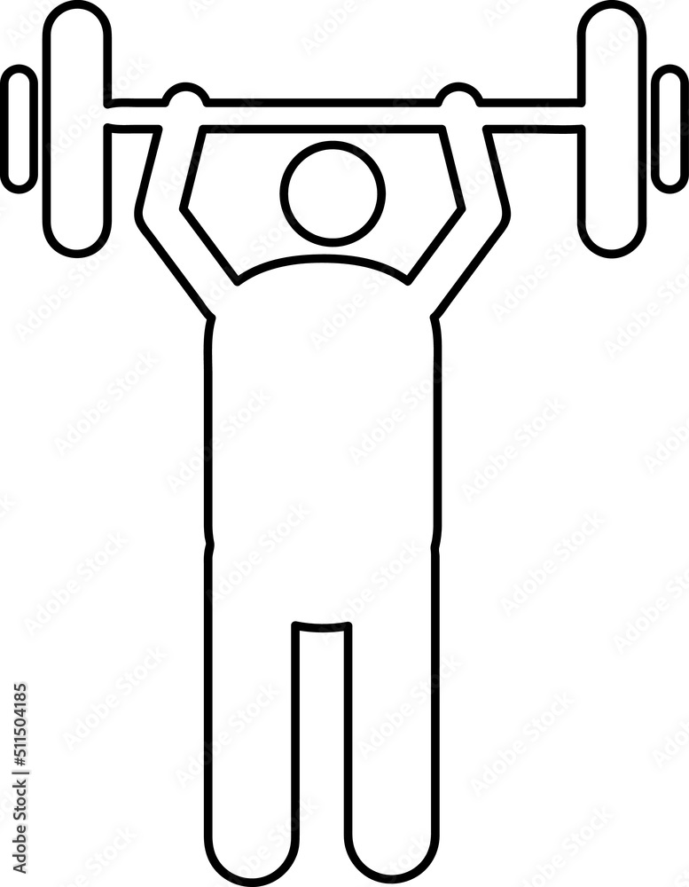 weightlifter Icon Flat line art illustration on white background..eps weightlifter Icon Flat line art illustration on white background..eps