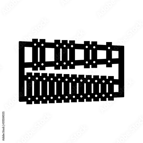 Glockenspiel Silhouette. Black and White Icon Design Element on Isolated White Background