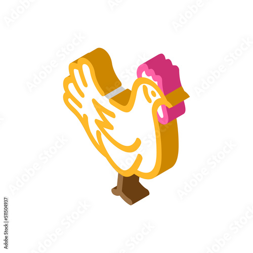 chicken domestic farm bird isometric icon vector. chicken domestic farm bird sign. isolated symbol illustration