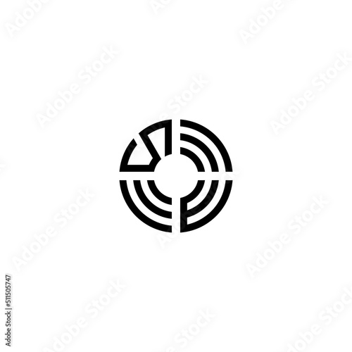 WS circle line logo initial concept with high quality logo design