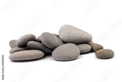 Stones on a light background. Minimalistic concept. Zen balance miditation concept. For branding and product presentation.