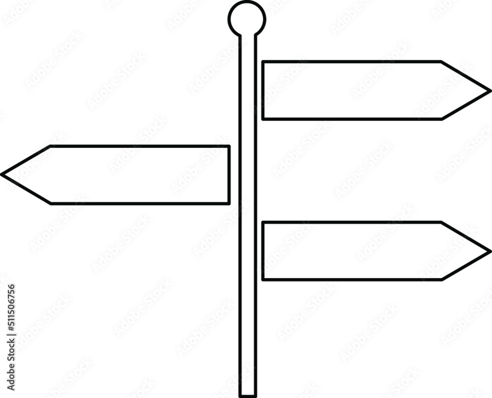 Obraz premium Signpost Icon. Pointing Board Symbol on white background..eps
