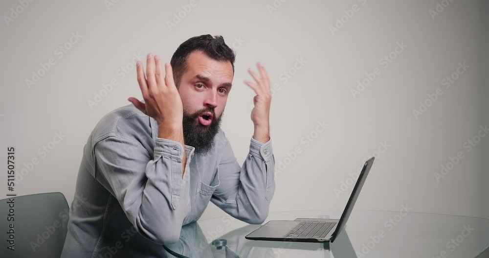 Freelancer complains on difficult task working on laptop Freelancer complains on difficult task working on laptop