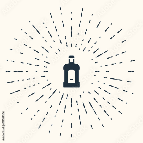 Grey Orujo icon isolated on beige background. Abstract circle random dots. Vector