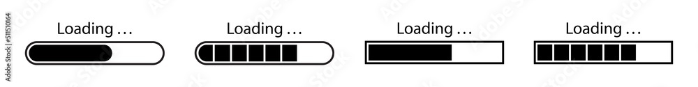 Loading bar progress icon. Download progress, vector illustration